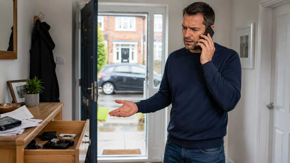 Illustration for: My car keys were stolen from my house — should I tell my home insurer or car insurer?
