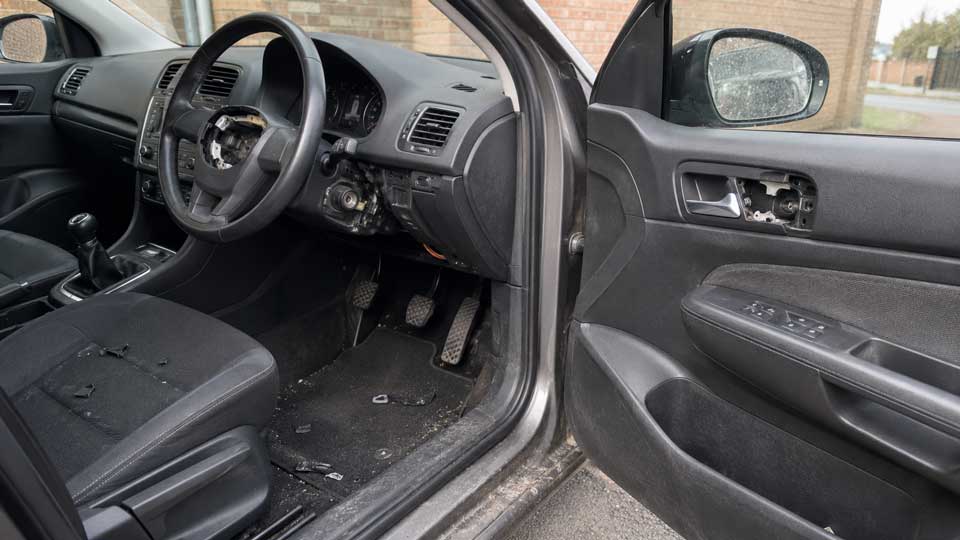 Illustration for: Someone attempted to steal my car but only damaged the locks and steering column — can I claim?